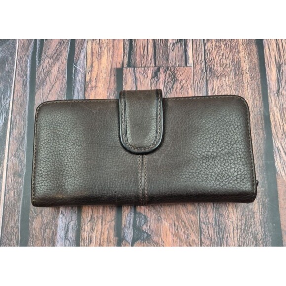 Womens Buxton Velvet Touch Leather Wallet Brown ID Cards Clutch Change Checkbook - Picture 1 of 11